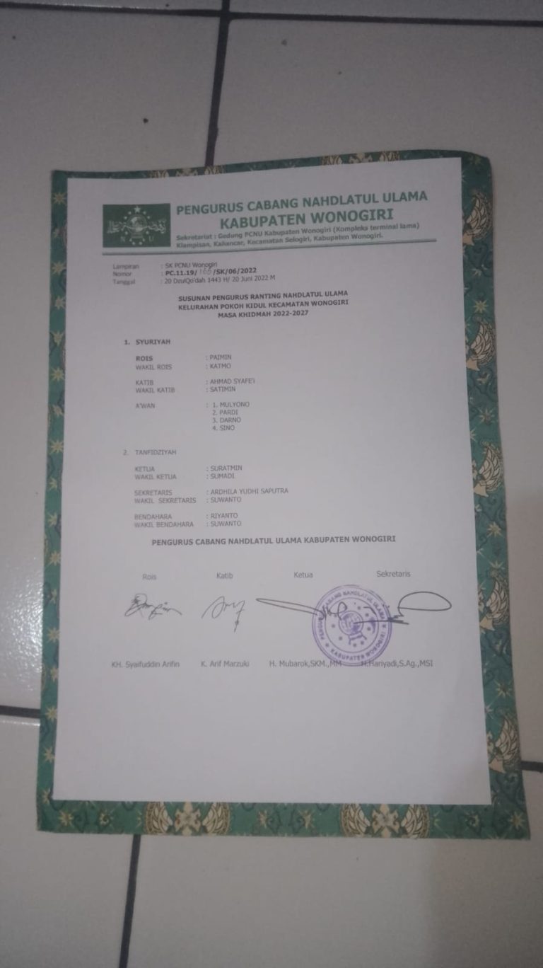 Susunan Pengurus